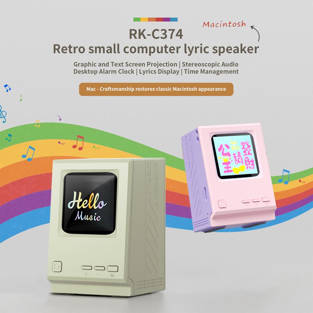 Ретро Maclock Macintosh Bluetooth-динамик с динамическим отображением синхронизации текста, будильником и функцией проекции пользовательских изображений