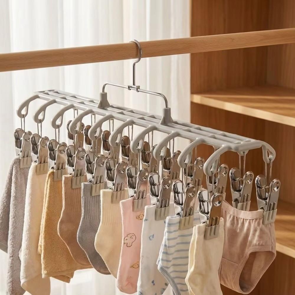 Rustproof Drying Clothes Hanger Non-marking Camisole Bra Clips Trouser Hanging Hook Drying Rack