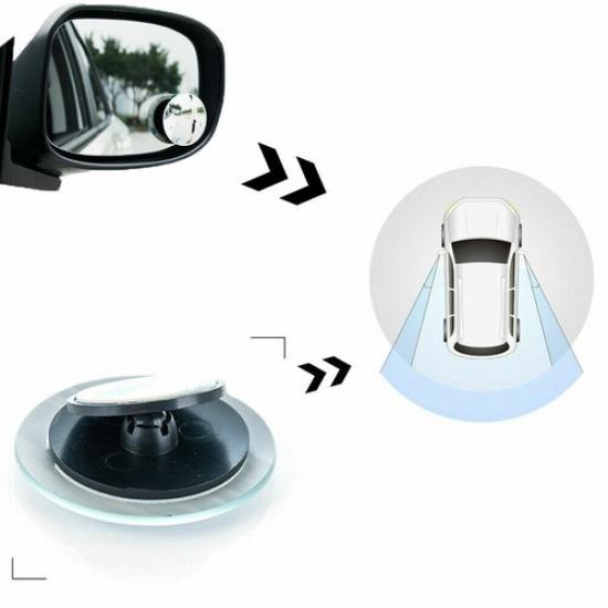 Universal 2PCS Wide Angle Convex Rear Side View Blind Spot Mirror 360° for Car