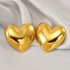 Серьги Metal sense из нержавеющей стали 18 карат, модные, универсальные, из титановой стали, персиковые, в форме сердца, серьги-гвоздики для женщин старшего возраста