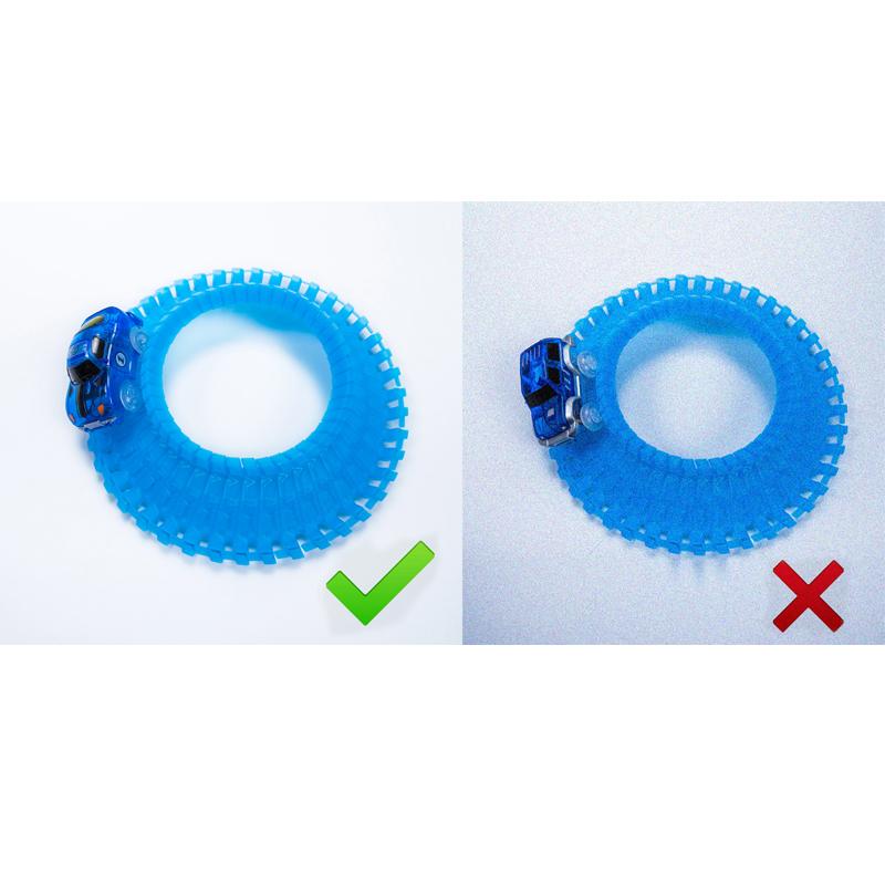 Magical Glowing Race Track Car Toy Vehicle LED Light Electronics Car Tracks Toy Parts Car designed for Children Boys Gilrs Birth Date Present
