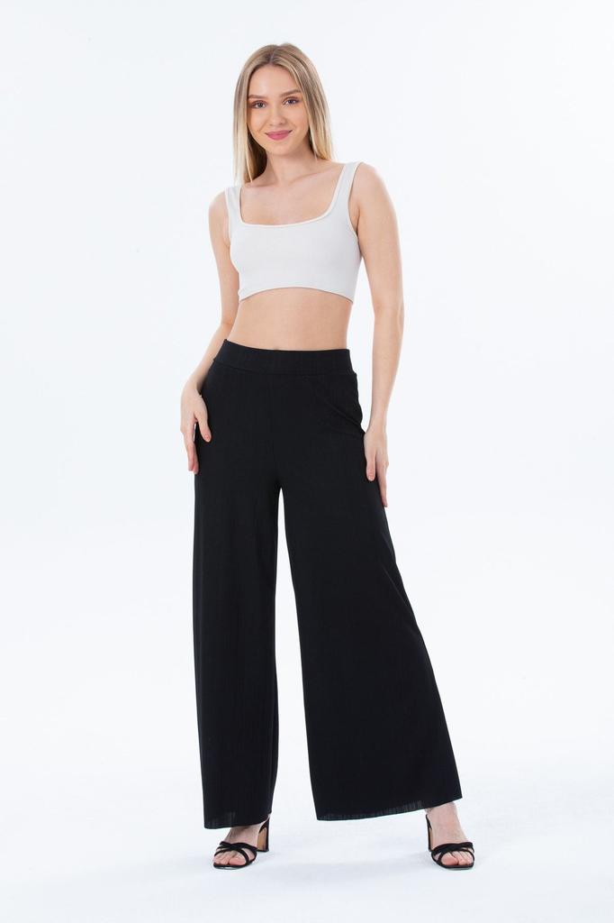 Women's Style Plus Size Pants High Waist Big Size Wide Leg Trousers G078-1