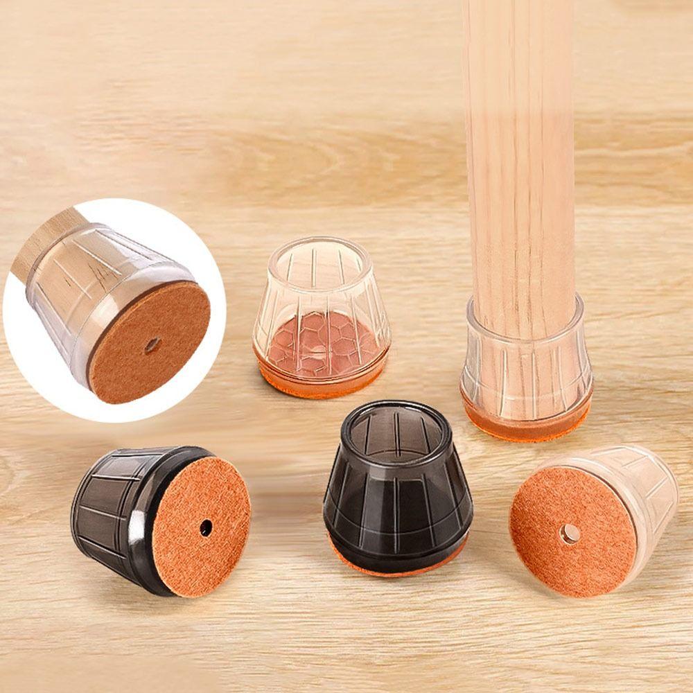 4pcs Noise Prevention Chair Leg Protector Thicked Scratch-proof Leg Cover Silicone  Furniture Pads