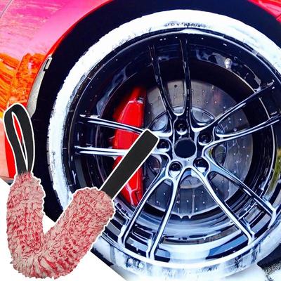 Полотенца для чистки автомобиля Плюшевое полотенце для сушки автомобиля Ультрапоглощающее полотенце для мытья Портативная двусторонняя щетка для чистки дисков с длинным ремешком