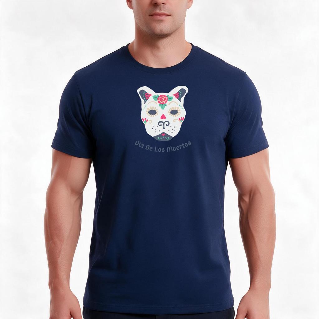 Sugar Skull Pit Bull Tshirt Summer Casual Cotton Tee Oversized Streetwear Tops Vintage Graphic Print Loose Fit Short Sleeve