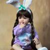 BZDOLL 55 см реалистичная полностью силиконовая кукла реборн для маленьких девочек длинные каштановые волосы принцесса для малышей Bebe Рождественский подарок