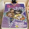 1 шт. Фланелевое одеяло с принтом Bratz, Высококачественное, Для всех сезонов, Декор для дома, Тепло и уют, Идеально для рождественских подарков