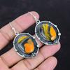 Серьги из яшмы шмеля, натуральные драгоценные камни, антикварные ювелирные изделия, серьги из стерлингового серебра 925 пробы, серьги ручной работы, подарок для нее, серебряные ювелирные изделия