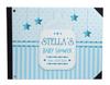Сувенир Darling Blue Seamless Heart & Baby Objects Персонализированная печатная гостевая книга Baby Shower Scrapbook-7 x 9