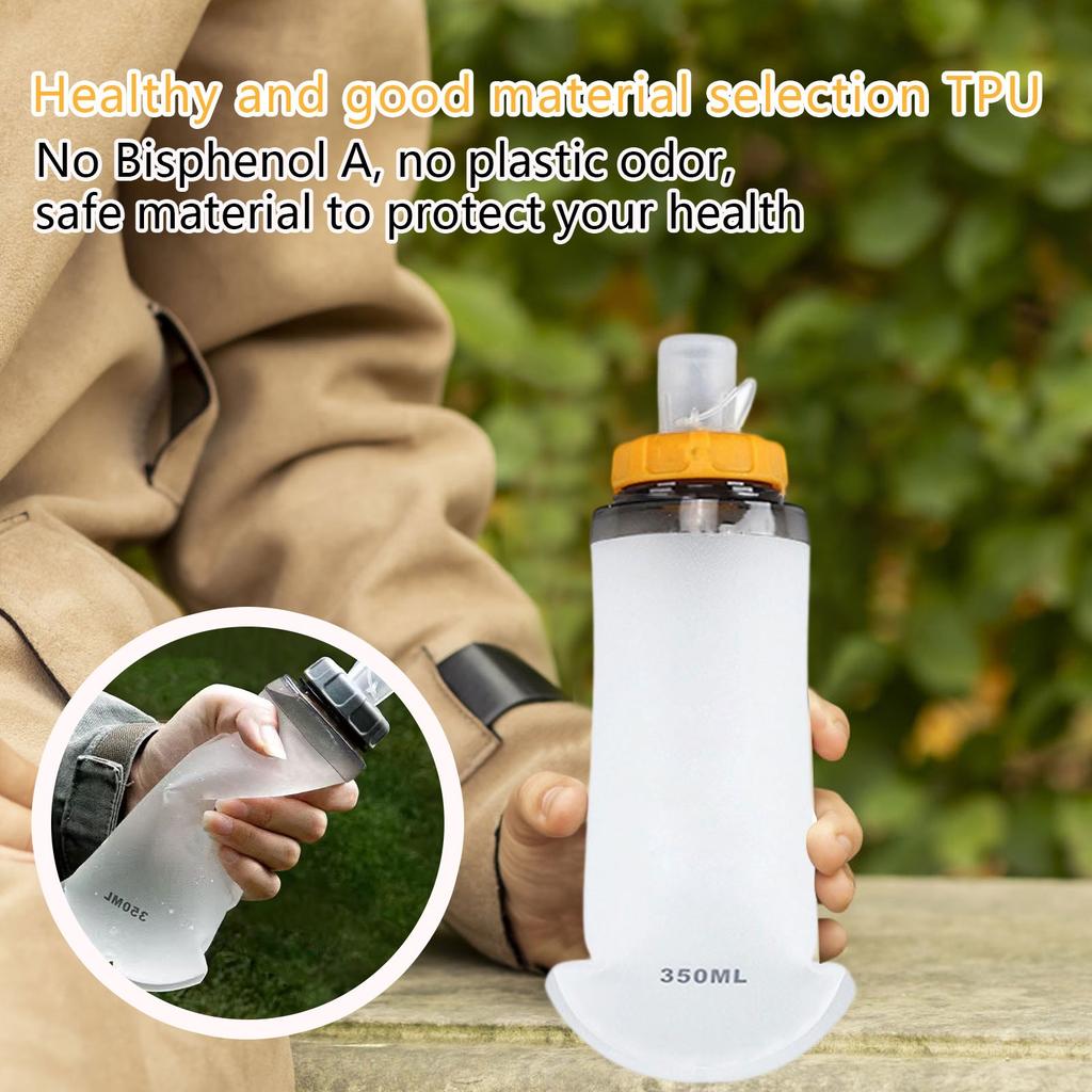 Sports Soft Water Bottle TPU Foldable Soft Water Bag Outdoor Running Mountaineering Pocket Portable Water Cup