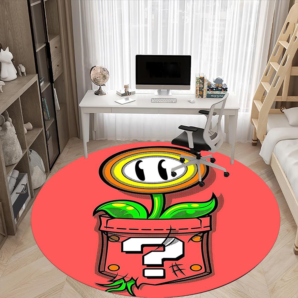 1 шт. Круглый ковер Mario Flower для офиса, под офисные стулья, спальни, гостиной, домашнего декора a1022249