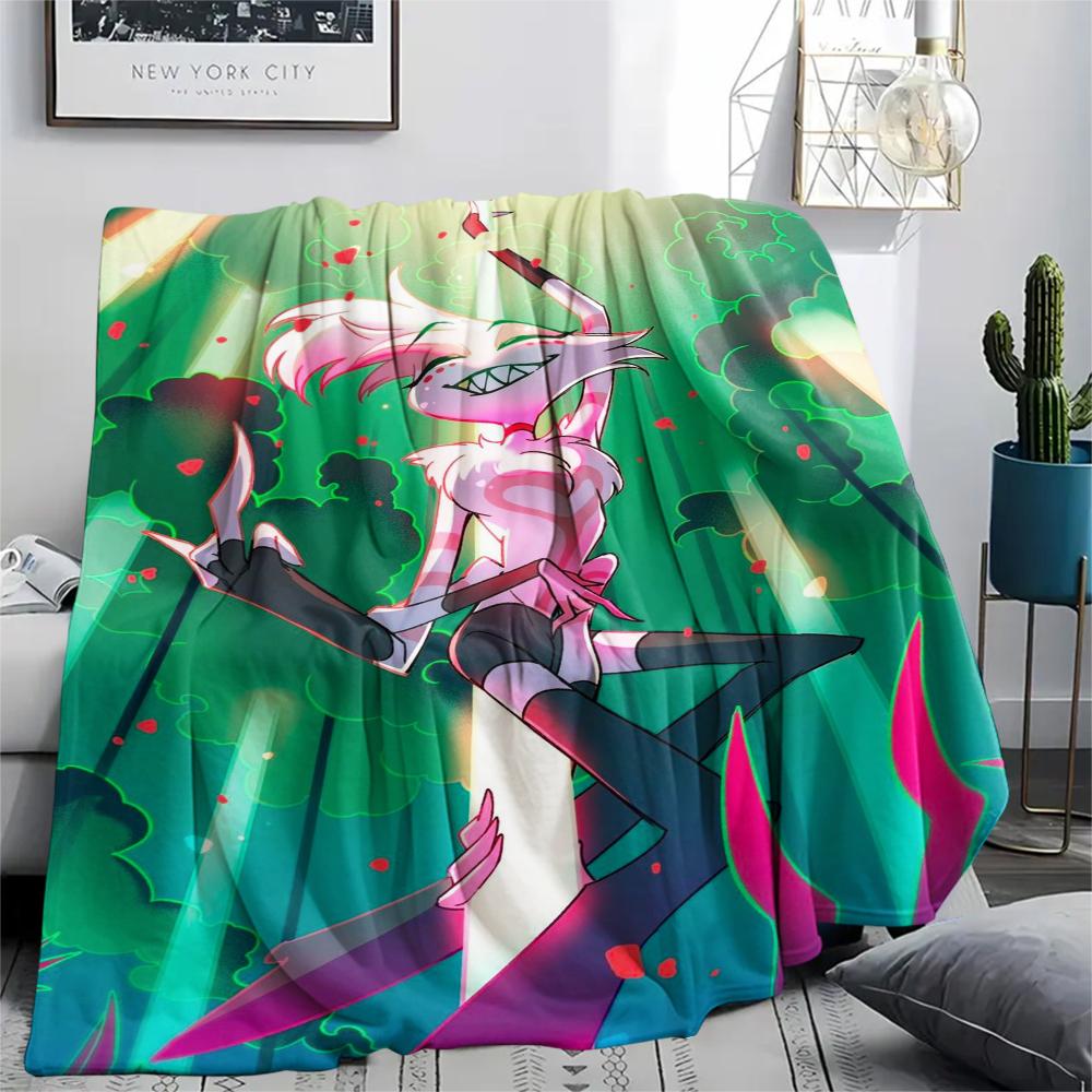 1Pc Angel Anime Print Flannel Blanket, High quality Comfortable for All Seasons, Home Decor, Warmth and Comfort, Perfect for Christmas Gifts 05