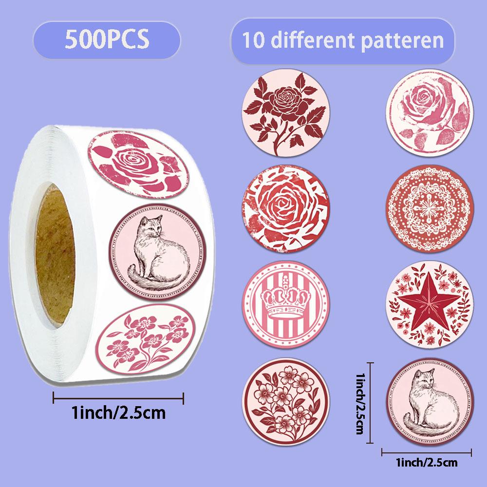 500-Sheet Roll Floral Stickers for DIY Journals, Phone Cases, and Notebooks