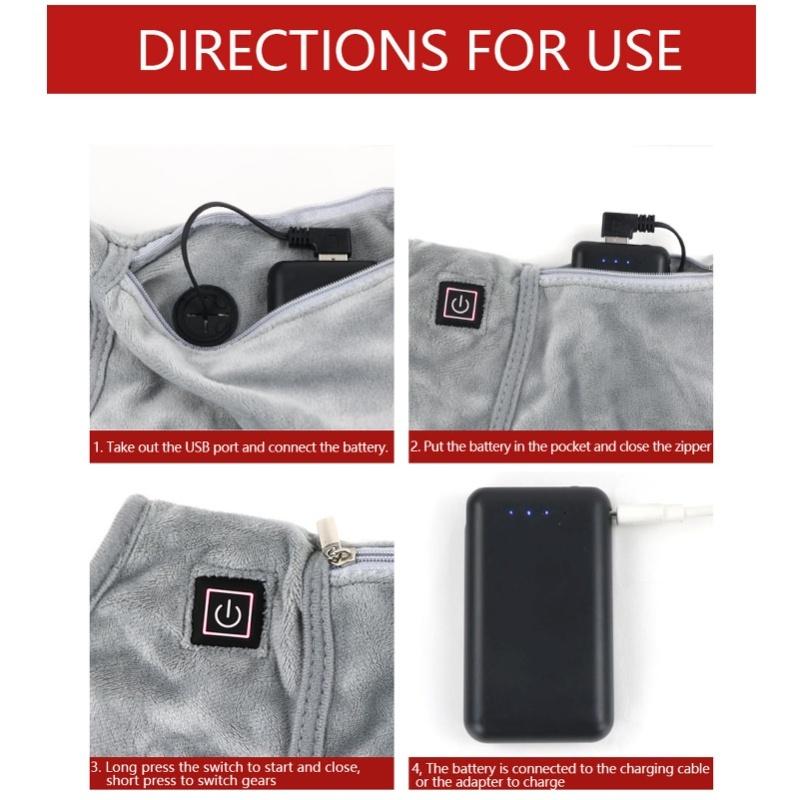 Electric Heated Hand Warmer Muff Cold Weather Thermal Glove Waist Bag 3 Levels For Hunting