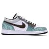 Jordan Air Jordan 1 Cushioning Slip Resistant Low top Vintage Basketball Shoes Men's Gray Green 553558-132(Team242-box)