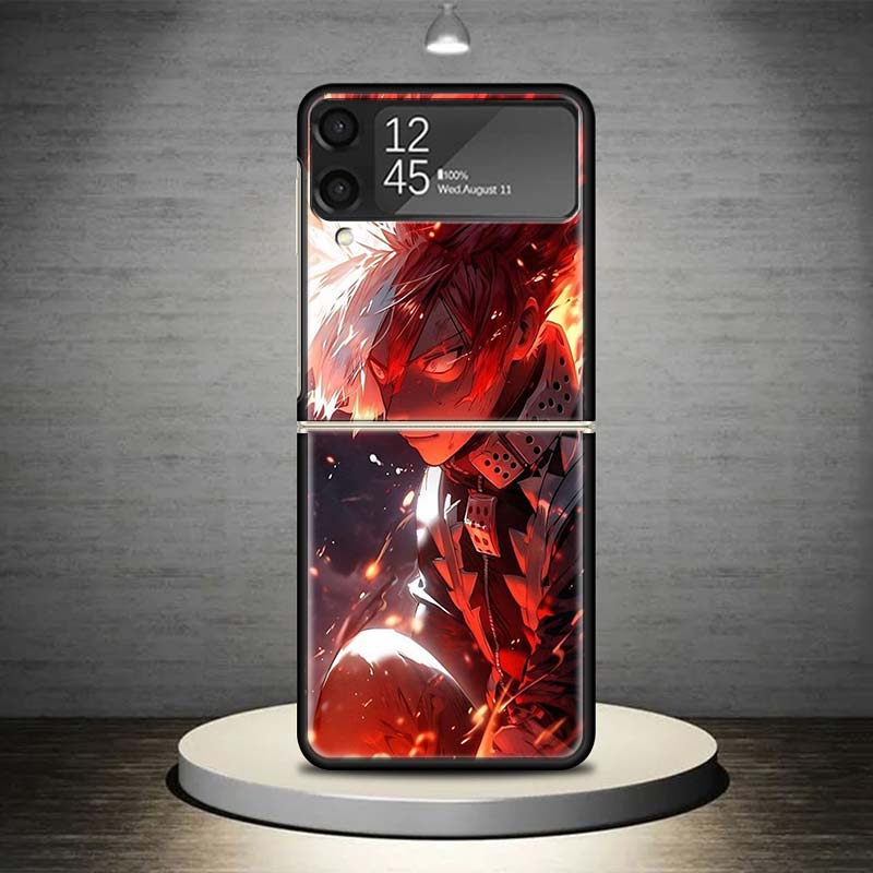 Todoroki Shoto MHA My Hero Phone Case For Samsung Galaxy Z Flip 7 6 5 4 3 5G Shockproof Cover Z Flip7 Flip6 ZFlip5 Flip3 Flip4 L