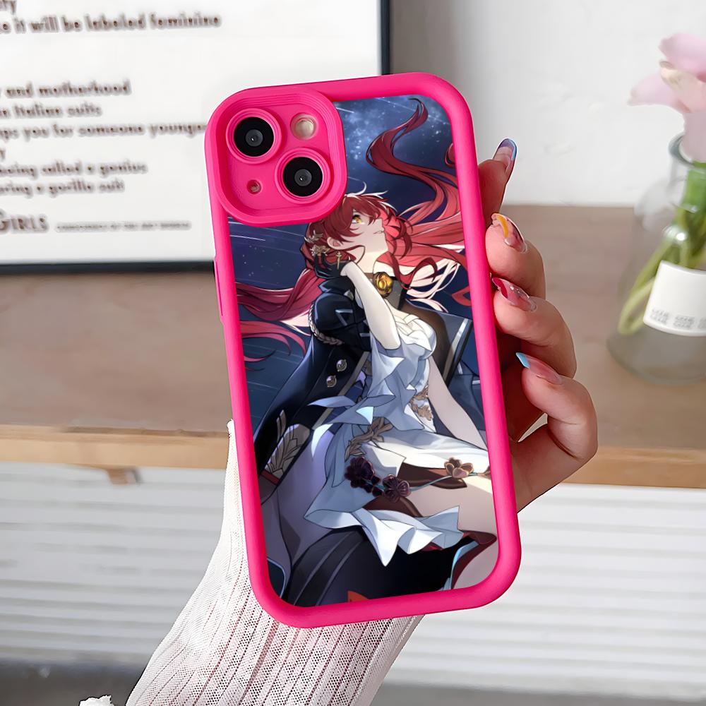 HSR Himeko Утолщенный ТПУ Чехол для Мобильного Телефона для iPhone 17 16 15 14 13 12 11 Air Pro Max Plus Цветной Чехол