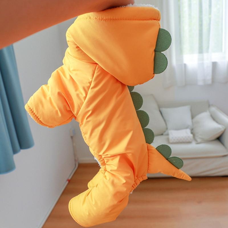 Пальто для собаки с капюшоном Костюм динозавра для собаки Комбинезон для собаки Зимнее пальто Комбинезон-костюм Толстовка Куртка для собаки Одежда для собаки