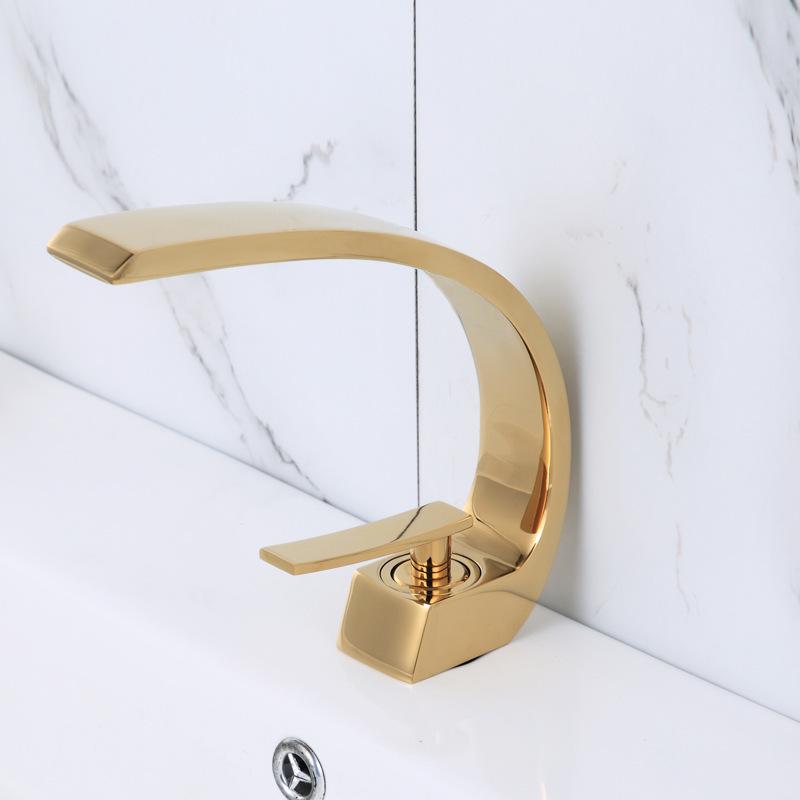 Полностью медный смеситель для раковины в ванной с двумя режимами температуры - Белая отделка