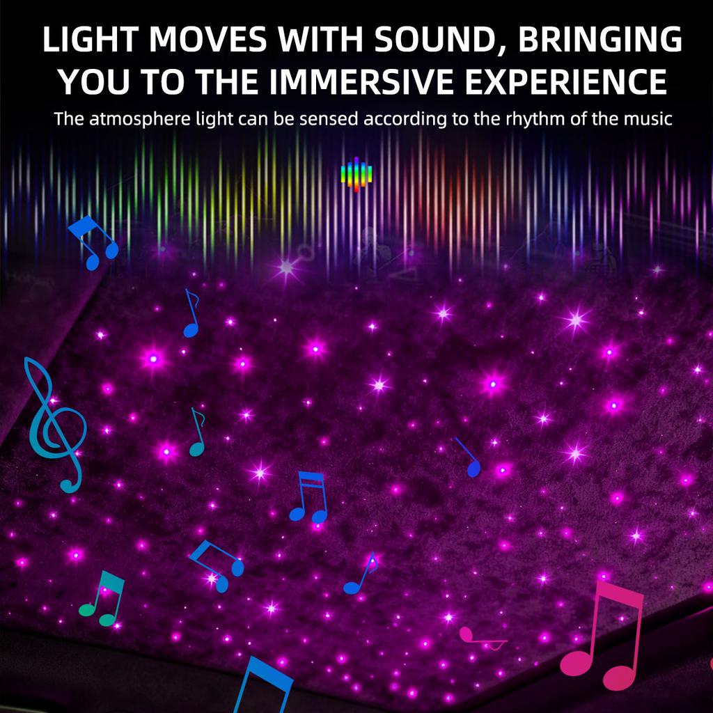 Car Starry Sky Atmosphere Light 4/5/6 in 1 RGB Fiber Optic Star Ceiling Light APP Control Car Roof Bedroom LED Ambient Light 4