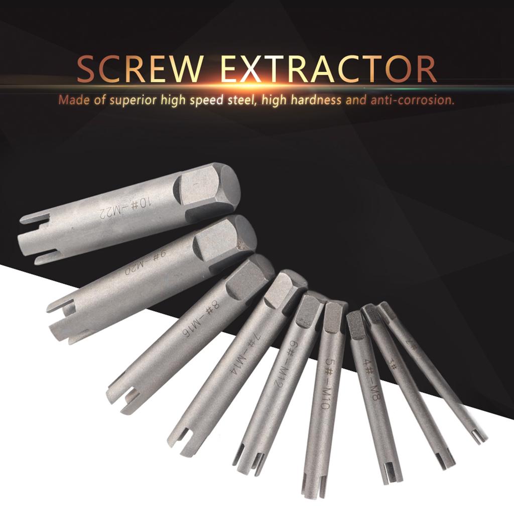 Steel Broken Head Taps Remover Stripped Screw Tap Extractor Set (#B)