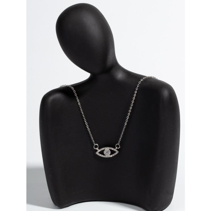Diamond-encrusted Devil's Eye Necklace Niche Light Luxury Jewelry Women's Clavicle Chain Simple Eye Pendant
