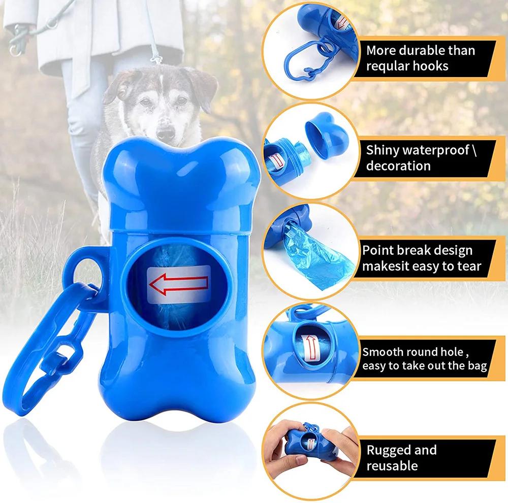 1Pcs Bone Shaped Poop Bag Dispenser Pet Dog Waste Bag Holder Plastic Garbage Bags Dispenser Carrier Case Disposal Bags Dispenser