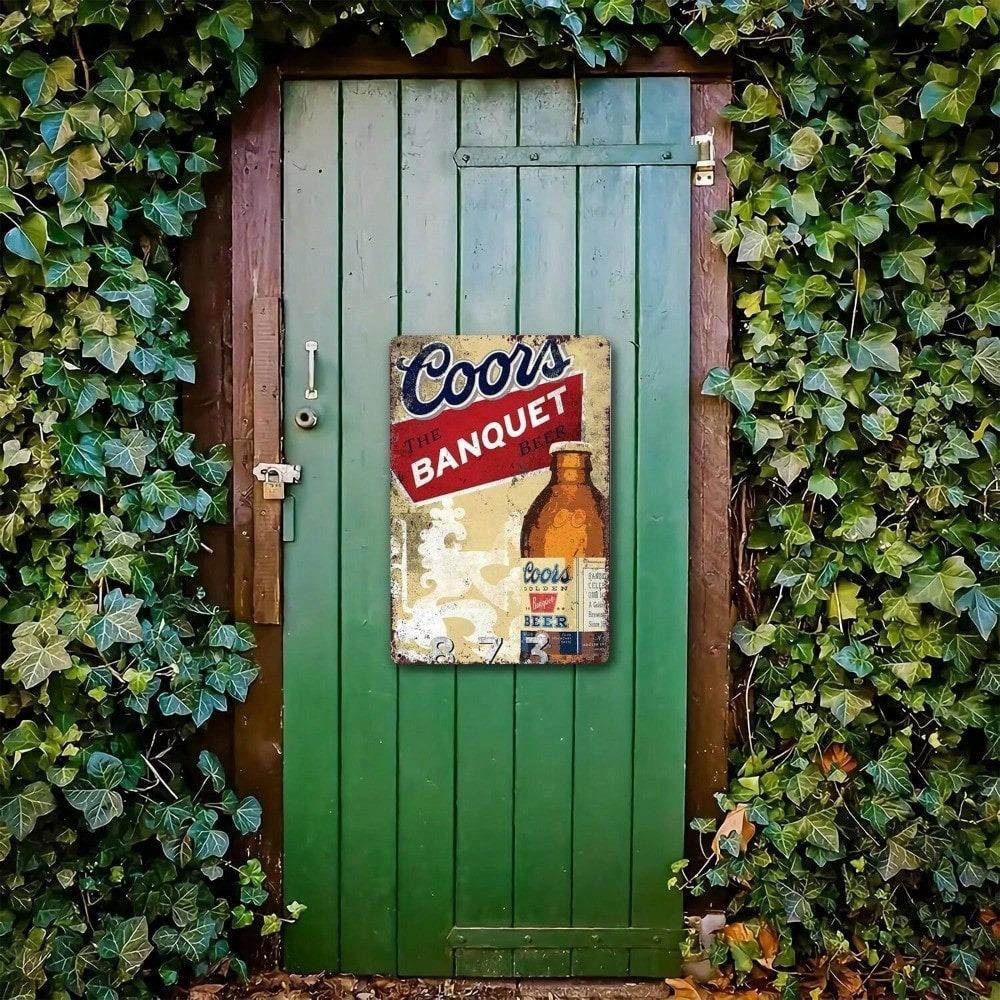 Винтажная металлическая жестяная табличка Coors Banquet Beer Ретро Настенный декор Мужская берлога Гараж Паб Кухня Сельская табличка Подарок