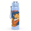 1PC Retro Bear Cartoon Character Print 750ml Portable Sports Water Bottle Leakproof Travel Gym Drink Cup