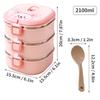WORTHBUY Portable Food Storage Box Multi Layer Fruit Vegetable Storage Container 304 Stainless Steel Bento Lunch Box With Spoon