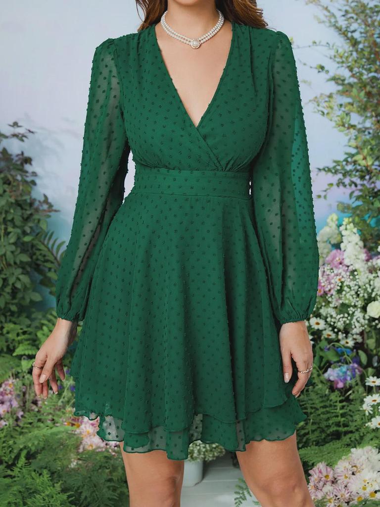 Высококачественное шифоновое платье с V-образным вырезом для женщин - летний европейский и американский стиль, облегающая посадка, элегантная короткая юбка для поездок на работу