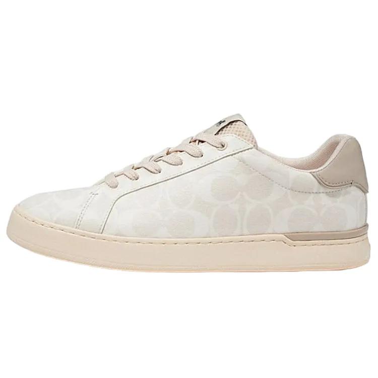 COACH Clip Canvas Low top Skateboard Shoes Men's Chalk (Unisex) Skate Shoes G4949 CHK