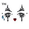Easter Eve Party Gems Face Makeup Temporary Tattoo Sticker, Faux Crystal Jewelry Flash Nightclub Rhinestone Teardrop Eyeliner Decoration for