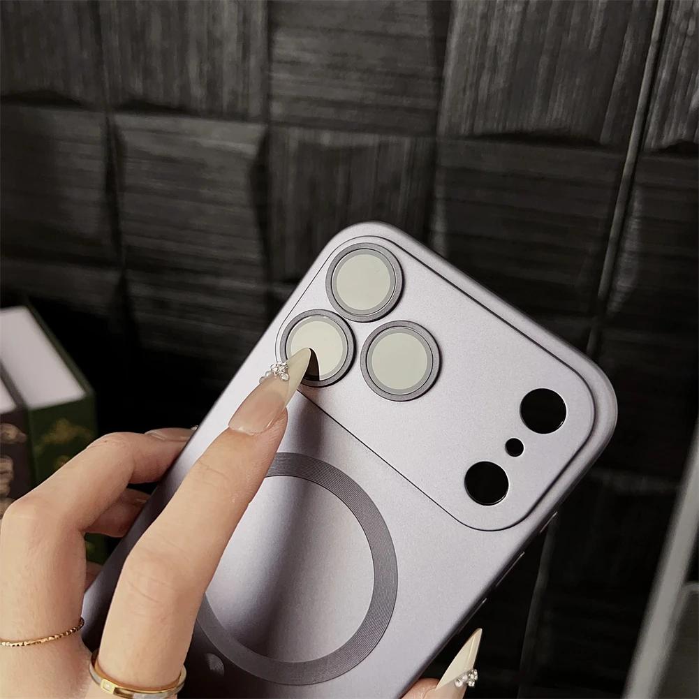 Для Magsafe Магнитный Беспроводной Зарядный Чехол для iPhone 17 16 15 14 13 12 11 Pro Max 17Air 16e Силиконовый Чехол с Защитой Линз из Стекла
