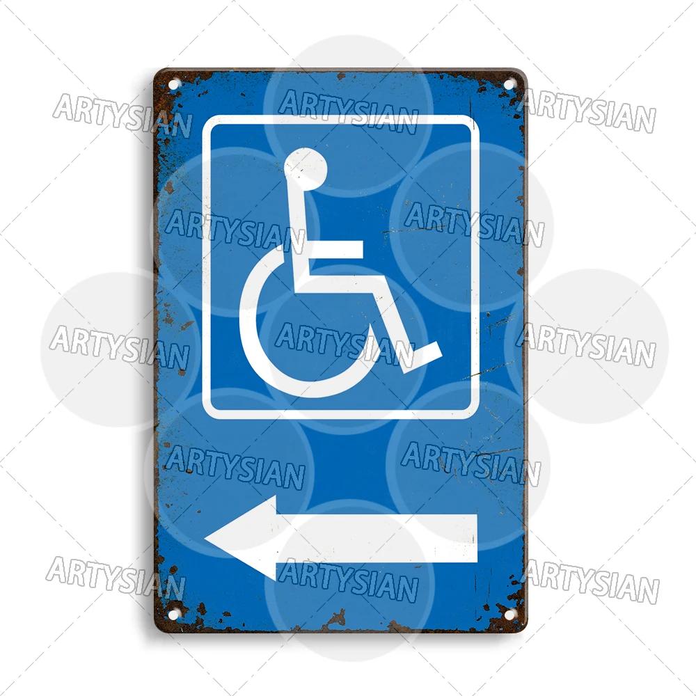 Vintage Parking Metal Sign Bicycle Disabled Motor cycle Parking Retro Metal Plaque Do not Attach Bikes To The Fence