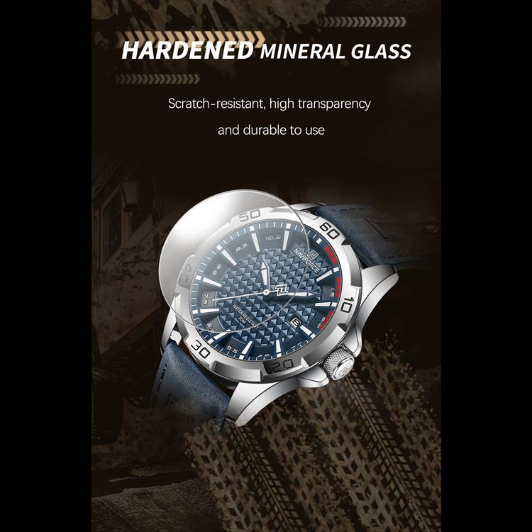 Naviforce NF8023 Водонепроницаемые мужские часы с кварцевым календарем и датой