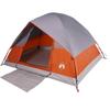 Dome Camping Tent for 3 Persons Gray and Orange Waterproof