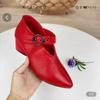 Women's High Heels Spring Autumn New Fashion Soft Leather Pumps Sandals Korean Style Pointed Thick Heel Shoes
