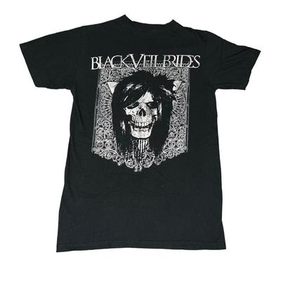 Винтажная Черная Футболка Унисекс Black Veil Brides с Черепом Все Размеры