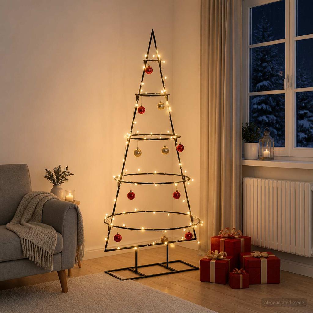 Metal Christmas Tree with Stand KUOPIO 125 cm Warm White