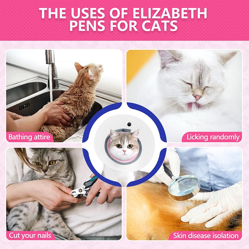 Регулируемый ошейник для кошки Elizabeth, легкий, защита от укусов и вылизывания, прозрачный, для дрессировки и защиты здоровья, для кошки Jouet Chats