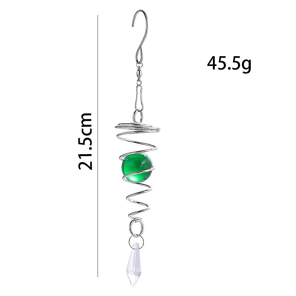 Шарообразный спиральный хвост кинетический ветряной вертушка стабилизатор стеклянный остроконечный кристалл ловец солнца садовый подвесной декор с поворотным крючком