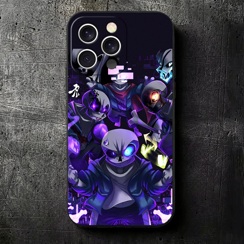 Мягкий чехол для телефона U-Undertale S-Sans для iPhone 16 16E 17 Air 15 Pro Max 14 Plus 13 Mini 11 12 7 Черный Чехол Задняя Панель