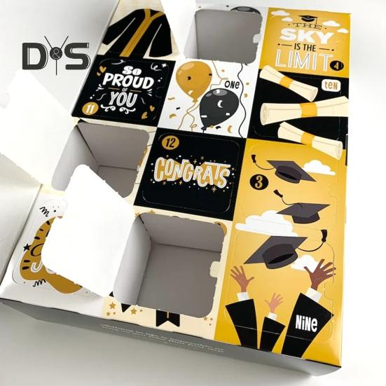 Подарочные коробки на выпускной своими руками 12 пустых кубиков Персонализированные подарки для семьи, друзей Гофрированная картонная коробка для различных угощений, закусок, ювелирных изделий