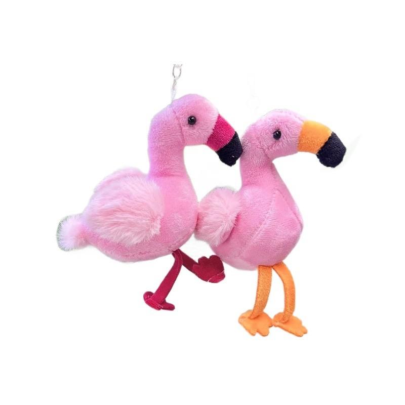 Lively Flamingo Plush Toy Hanging Keychain In Red Yellow And Orange Shades