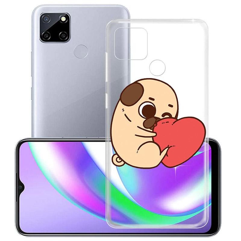 Cartoon Cute Pug Dog For Realme 8 8i V3 V5 GT Neo Flash Edition Explorer Master Neo2 Narzo 30 50i 50A C21Y Phone Case