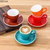 180ml Solid Color Ceramic Mug with Cup and Saucer American Fancy Latte Coffee Cup and Saucer Set Simple Home Office Drinking Set