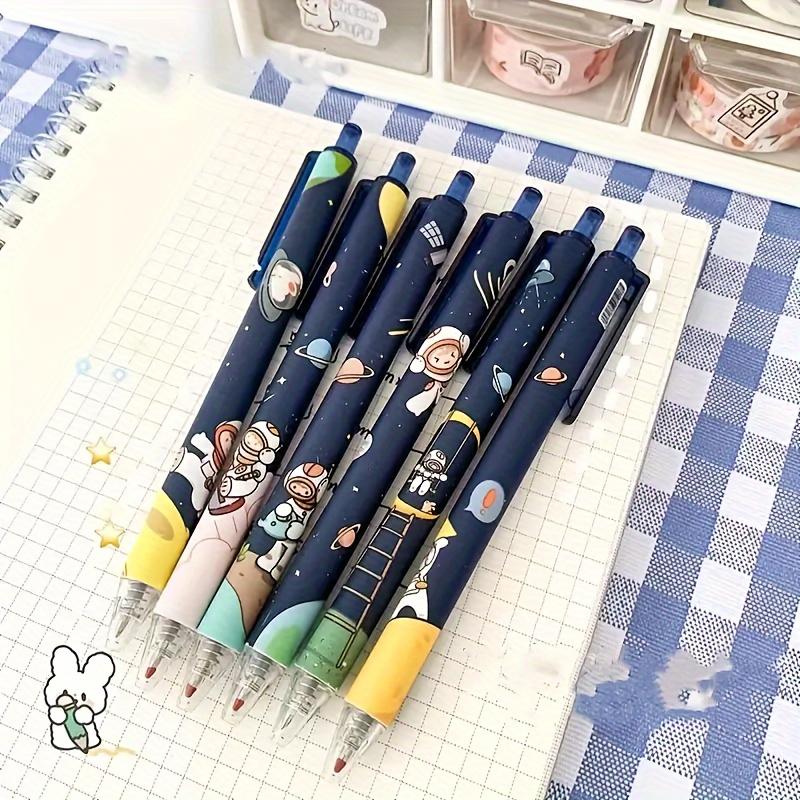 8 шт. гелевая ручка на космическую тему, шариковая ручка для ежедневного письма в офисе, тонкий наконечник 0,5 мм, плавное письмо (черные чернила)