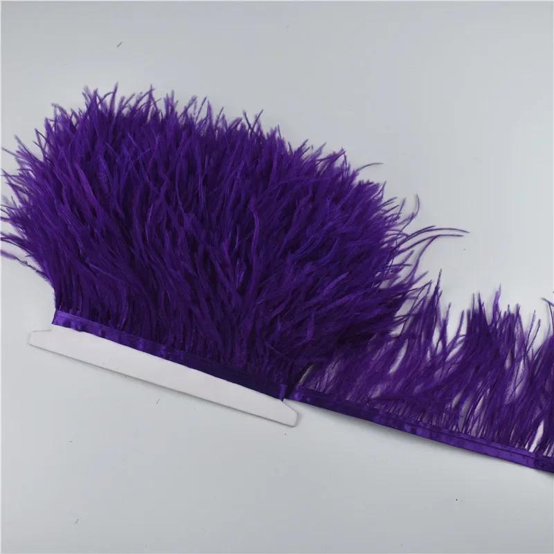 1M 5M 10Meter 8-10Cm Black Ostrich Feather Trims Natural White Ostrich Feather For Craft Ribbon Fringe For Skirt Party Clothing