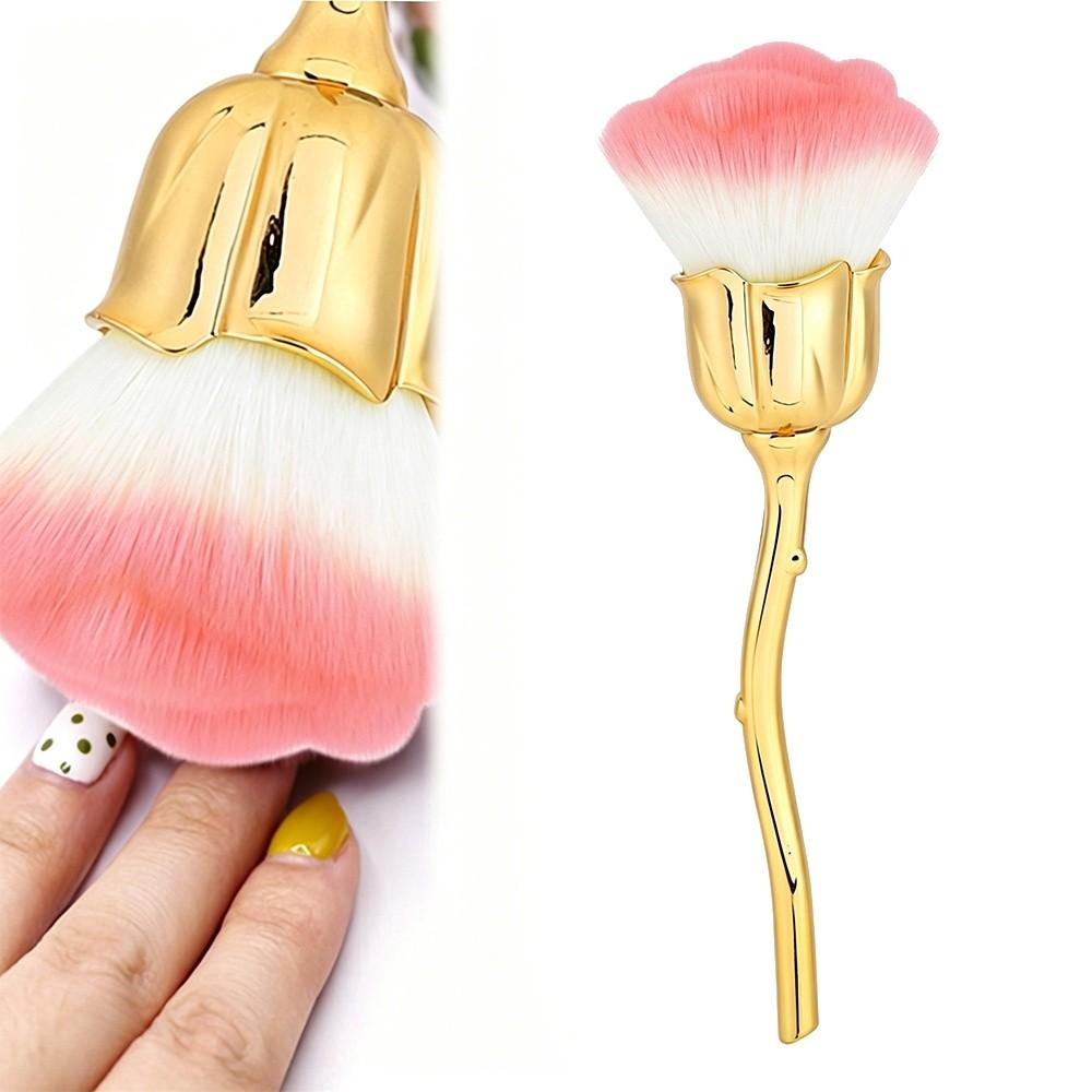 Multifunctional Nail Dust Brush Long Handle Nail Powder Brush Premium Manicure Brush For Nail Care